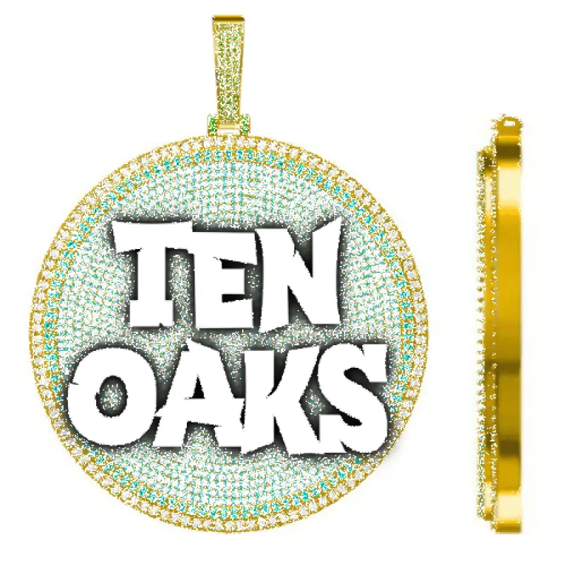 CUSTOM LETTER NECKLACE 3D BIG DISC sold by The GUU Shop