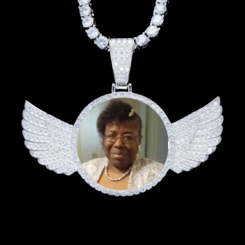 925S & VVS Moissanite 3D Wing Custom Picture Pendant sold by The GUU Shop