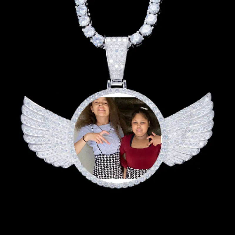 925S & VVS Moissanite 3D Wing Custom Picture Pendant sold by The GUU Shop