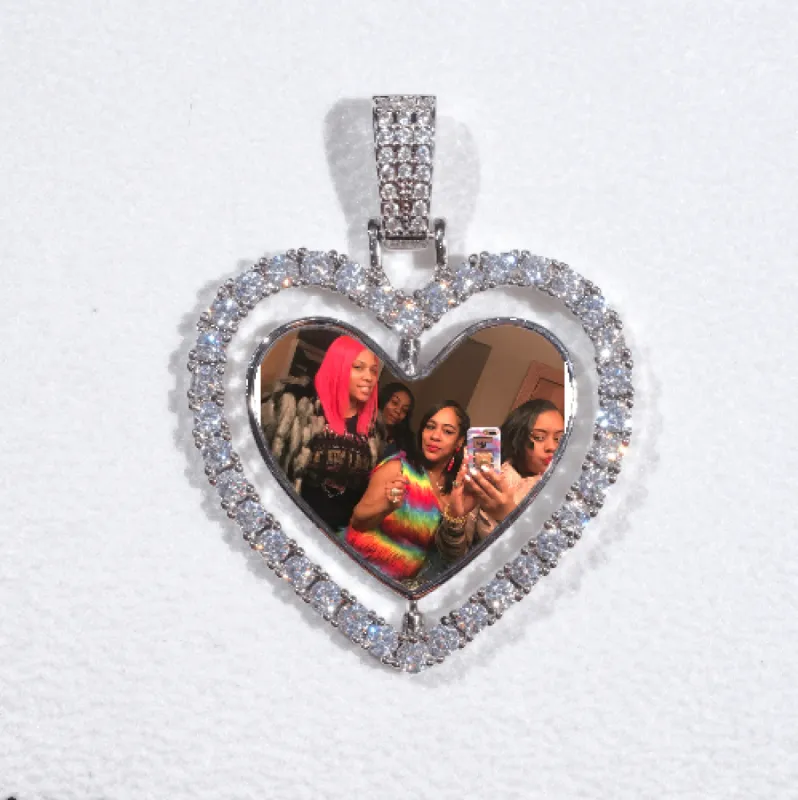 3D Spinning 2-Faced Heart Custom Picture Pendant sold by The GUU Shop