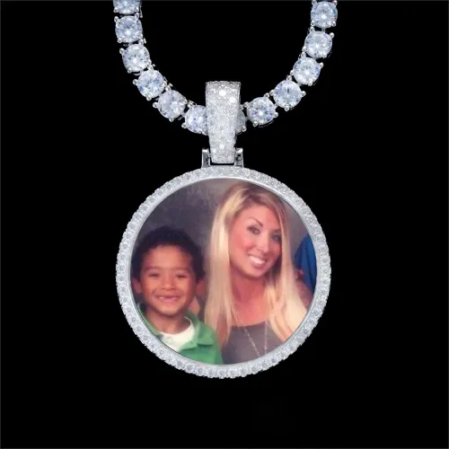 925S & VVS Moissanite 3D Circle Custom Picture Pendant sold by The GUU Shop