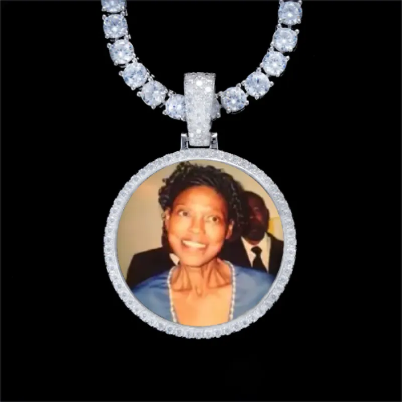 925S & VVS Moissanite 3D Circle Custom Picture Pendant sold by The GUU Shop