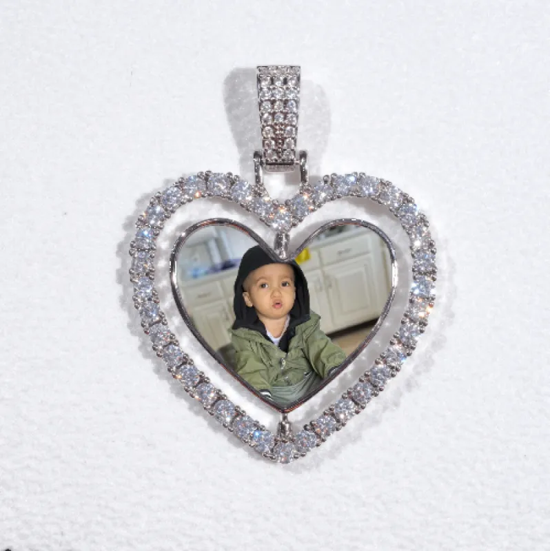 3D Spinning 2-Faced Heart Custom Picture Pendant sold by The GUU Shop