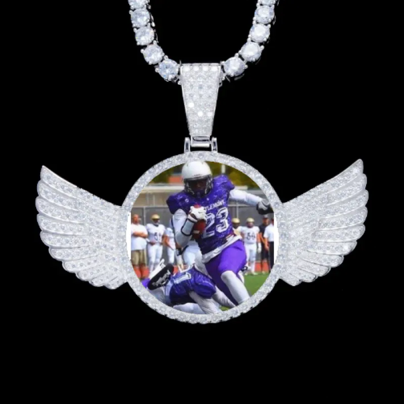 925S & VVS Moissanite 3D Wing Custom Picture Pendant sold by The GUU Shop