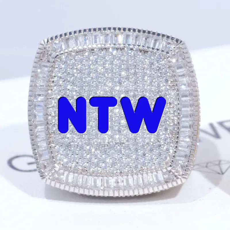 CUSTOM LETTER 3D ICED RING sold by The GUU Shop