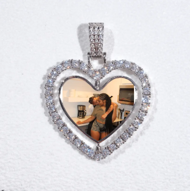 3D Spinning 2-Faced Heart Custom Picture Pendant sold by The GUU Shop