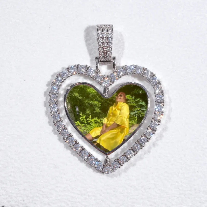 3D Spinning 2-Faced Heart Custom Picture Pendant sold by The GUU Shop