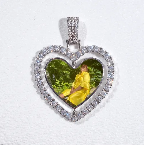 3D Spinning 2-Faced Heart Custom Picture Pendant sold by The GUU Shop