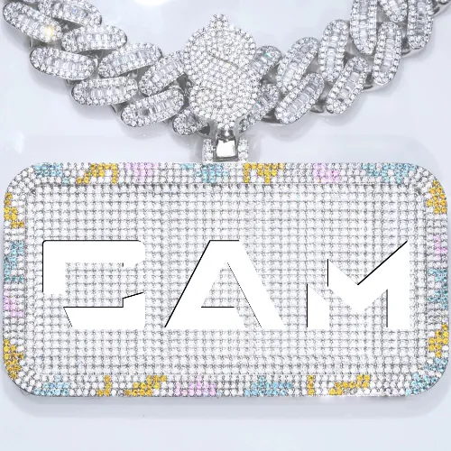 CUSTOM LETTER NECKLACE 3D COLORFUL SQUARE sold by The GUU Shop