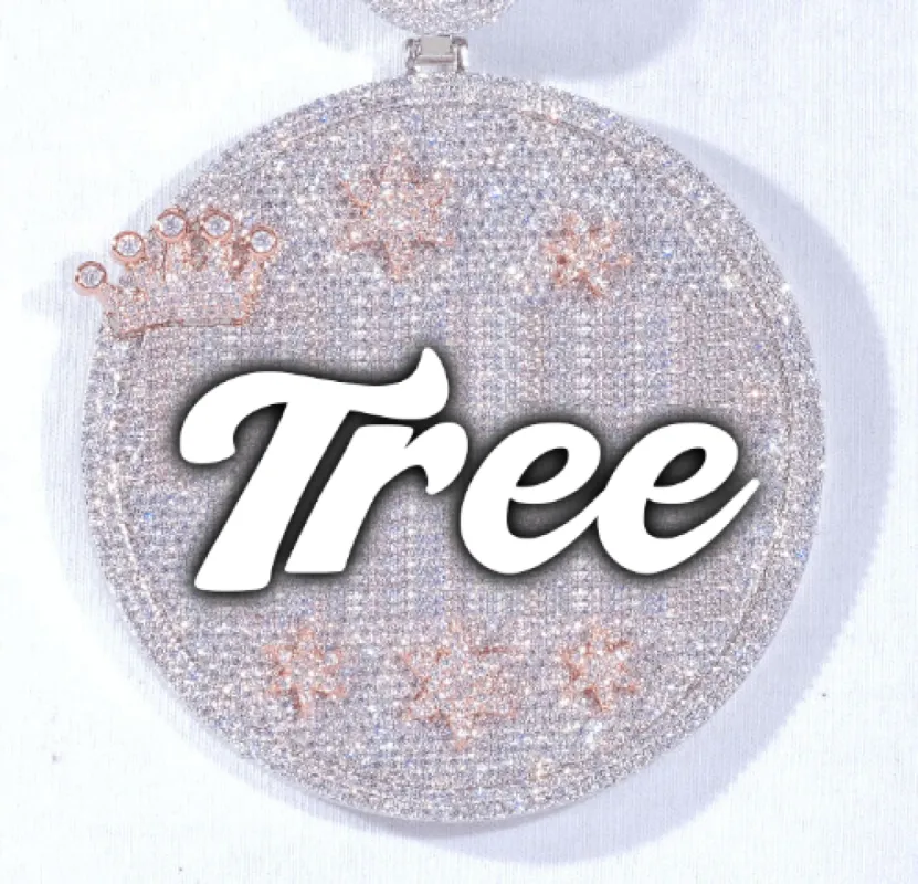 CUSTOM LETTER NECKLACE 3D BIG CROWN DISC sold by The GUU Shop