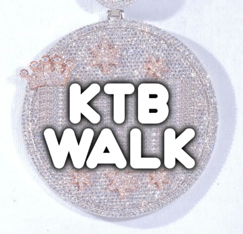 CUSTOM LETTER NECKLACE 3D BIG CROWN DISC sold by The GUU Shop