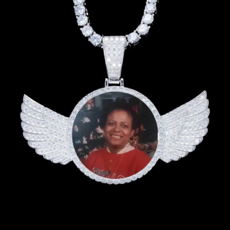 925S & VVS Moissanite 3D Wing Custom Picture Pendant sold by The GUU Shop