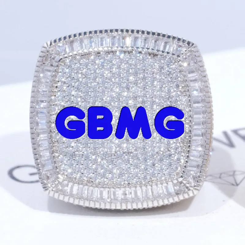 CUSTOM LETTER 3D ICED RING sold by The GUU Shop