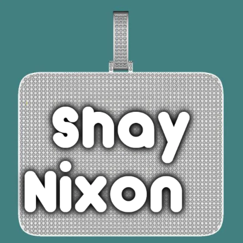 CUSTOM LETTER NECKLACE 3D BIG SQUARE sold by The GUU Shop