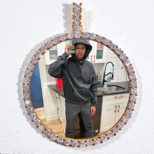 LARGE 3D CIRCLE CUSTOM PICTURE PENDANT sold by The GUU Shop