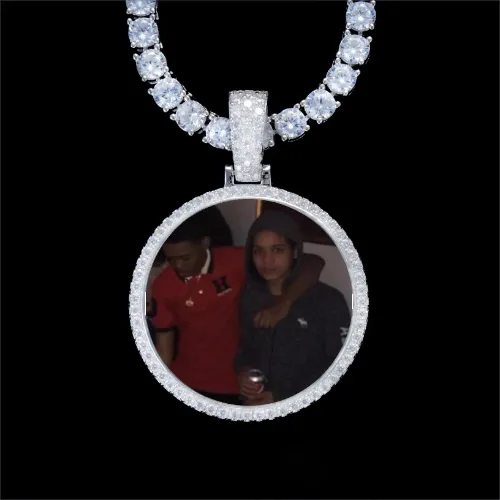 925S & VVS Moissanite 3D Circle Custom Picture Pendant sold by The GUU Shop