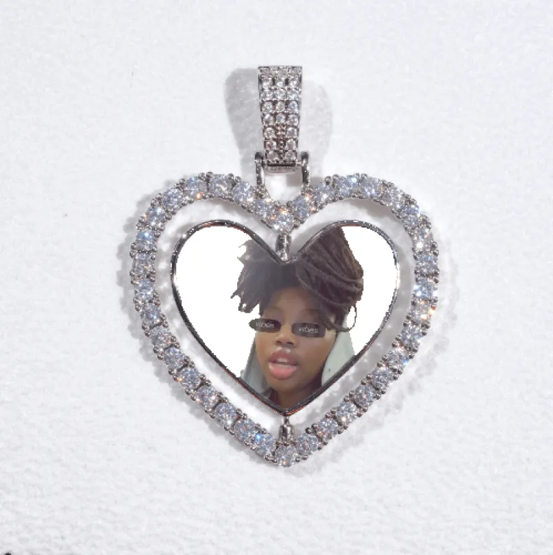 3D Spinning 2-Faced Heart Custom Picture Pendant sold by The GUU Shop