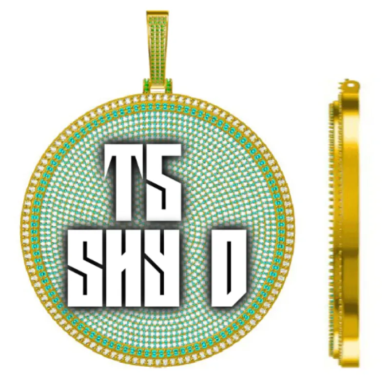 CUSTOM LETTER NECKLACE 3D BIG DISC made by The GUU Shop