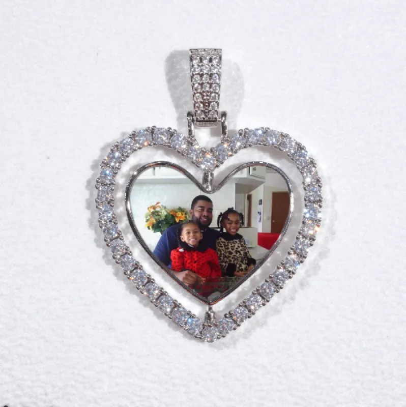 3D Spinning 2-Faced Heart Custom Picture Pendant sold by The GUU Shop