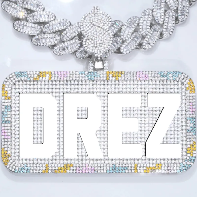 CUSTOM LETTER NECKLACE 3D COLORFUL SQUARE sold by The GUU Shop