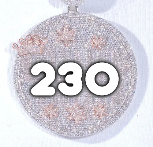 CUSTOM LETTER NECKLACE 3D BIG CROWN DISC sold by The GUU Shop