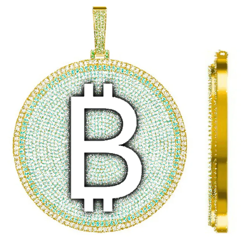 CUSTOM LETTER NECKLACE 3D BIG DISC sold by The GUU Shop