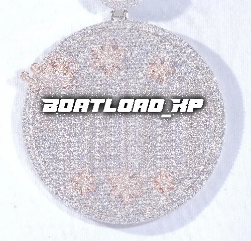 CUSTOM LETTER NECKLACE 3D BIG CROWN DISC sold by The GUU Shop