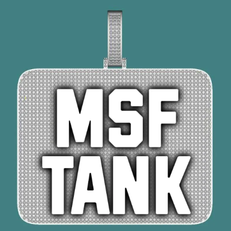 CUSTOM LETTER NECKLACE 3D BIG SQUARE sold by The GUU Shop