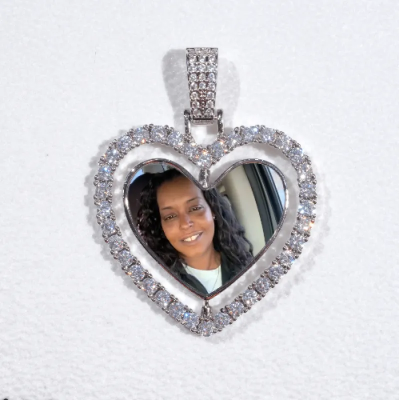 3D Spinning 2-Faced Heart Custom Picture Pendant sold by The GUU Shop