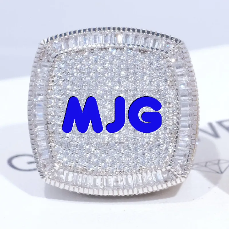CUSTOM LETTER 3D ICED RING sold by The GUU Shop
