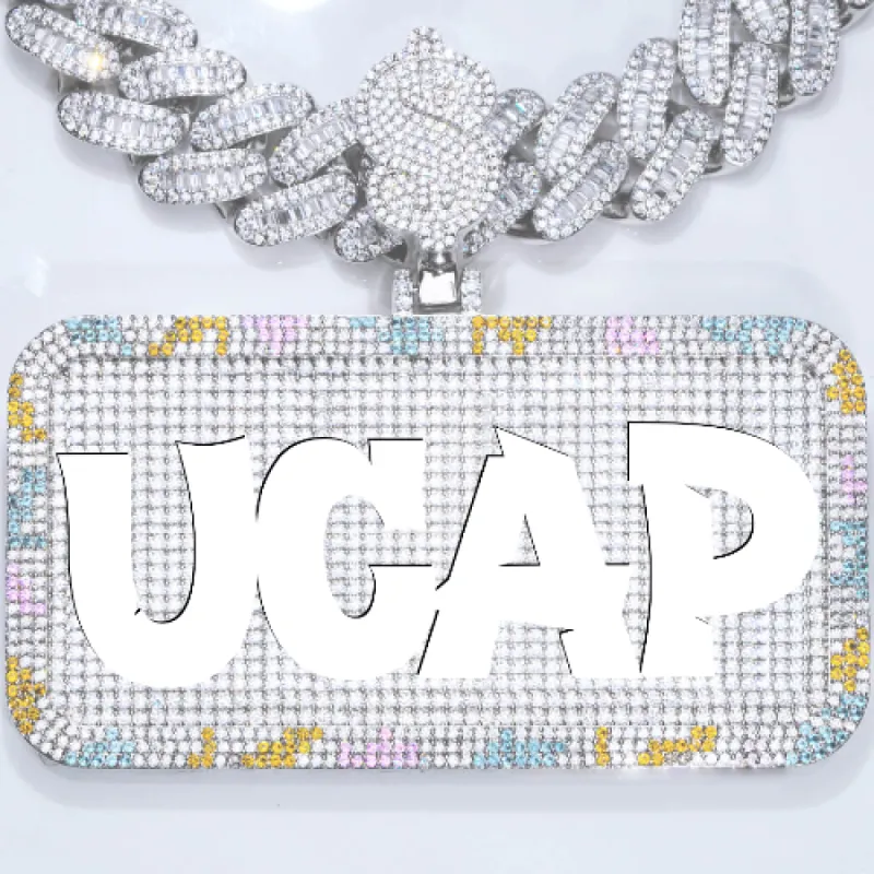 CUSTOM LETTER NECKLACE 3D COLORFUL SQUARE sold by The GUU Shop