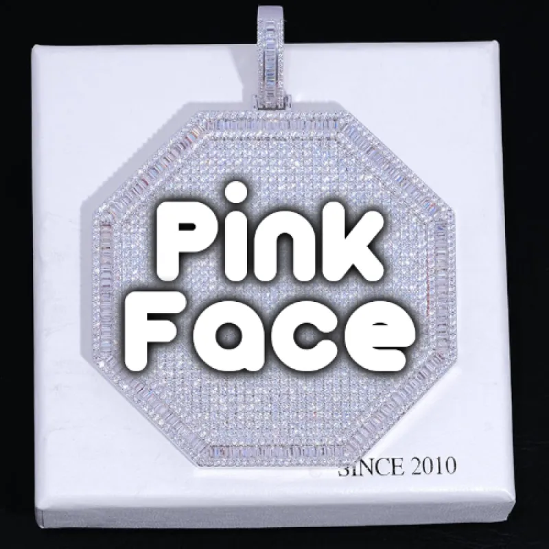 CUSTOM LETTER NECKLACE 3D BIG OCTAGON made by The GUU Shop