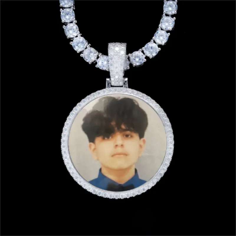 925S & VVS Moissanite 3D Circle Custom Picture Pendant sold by The GUU Shop