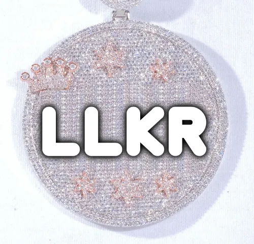 CUSTOM LETTER NECKLACE 3D BIG CROWN DISC sold by The GUU Shop