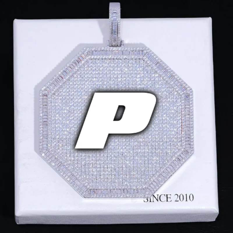 CUSTOM LETTER NECKLACE 3D BIG OCTAGON sold by The GUU Shop