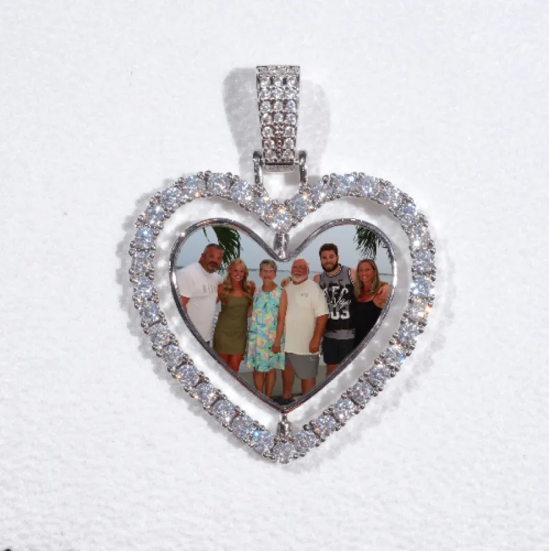 3D Spinning 2-Faced Heart Custom Picture Pendant sold by The GUU Shop