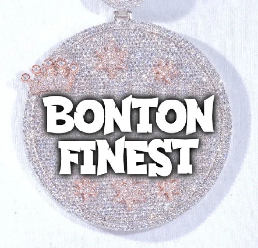 CUSTOM LETTER NECKLACE 3D BIG CROWN DISC sold by The GUU Shop