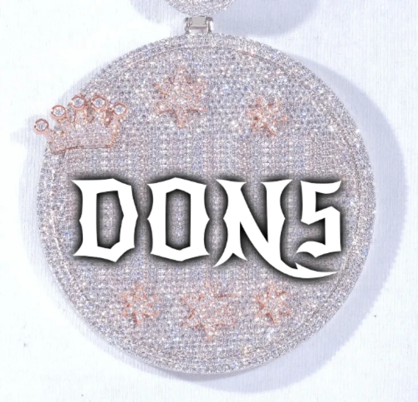 CUSTOM LETTER NECKLACE 3D BIG CROWN DISC sold by The GUU Shop