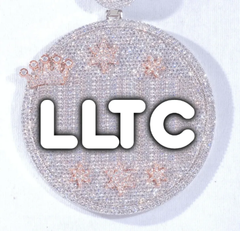 CUSTOM LETTER NECKLACE 3D BIG CROWN DISC sold by The GUU Shop