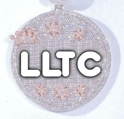 CUSTOM LETTER NECKLACE 3D BIG CROWN DISC sold by The GUU Shop