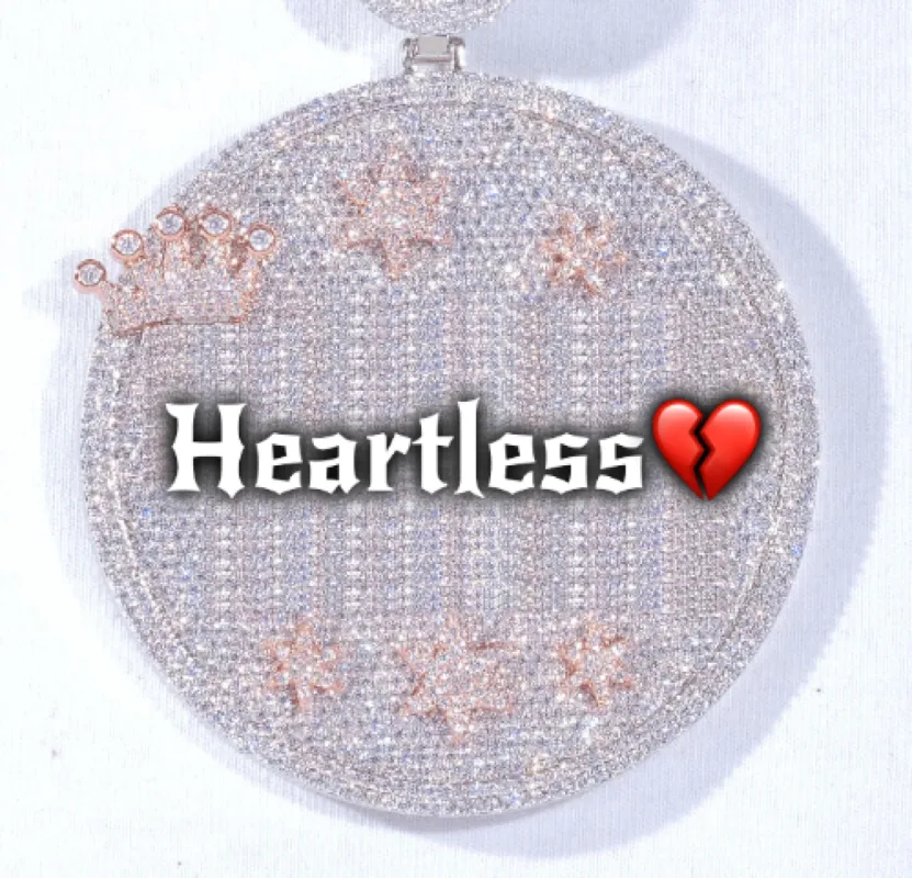 CUSTOM LETTER NECKLACE 3D BIG CROWN DISC sold by The GUU Shop