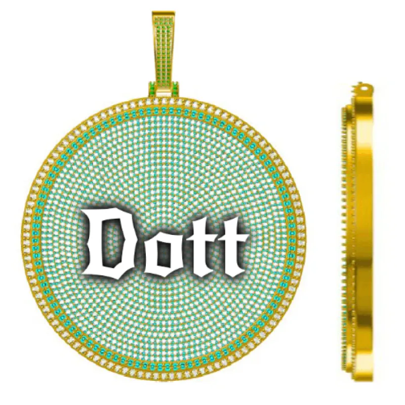 CUSTOM LETTER NECKLACE 3D BIG DISC sold by The GUU Shop