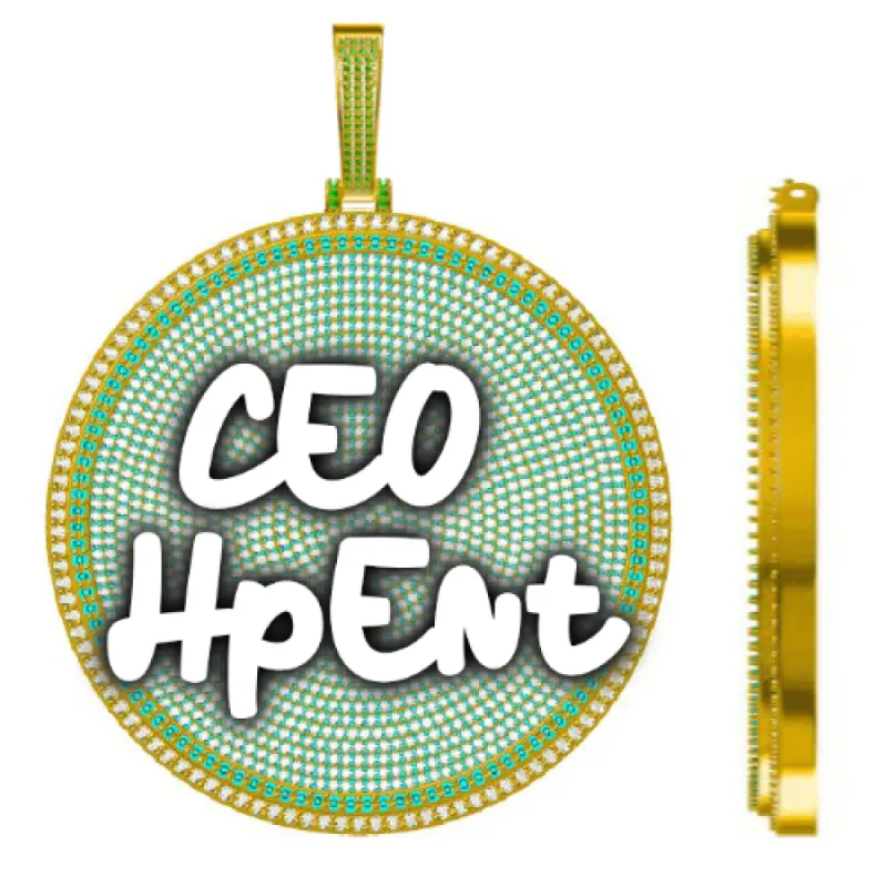 CUSTOM LETTER NECKLACE 3D BIG DISC sold by The GUU Shop