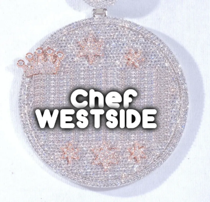 CUSTOM LETTER NECKLACE 3D BIG CROWN DISC sold by The GUU Shop