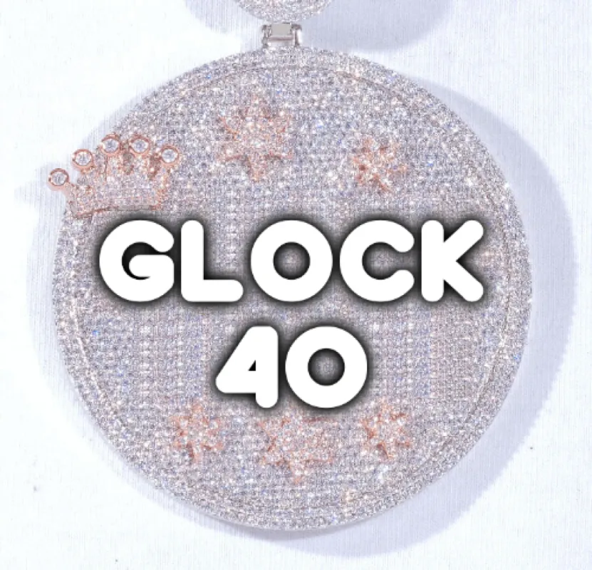 CUSTOM LETTER NECKLACE 3D BIG CROWN DISC made by The GUU Shop