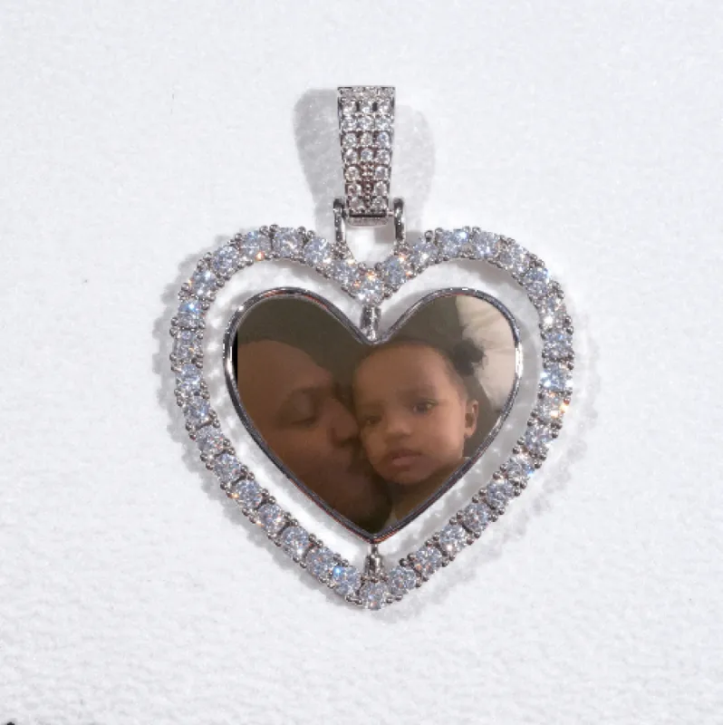 3D Spinning 2-Faced Heart Custom Picture Pendant sold by The GUU Shop