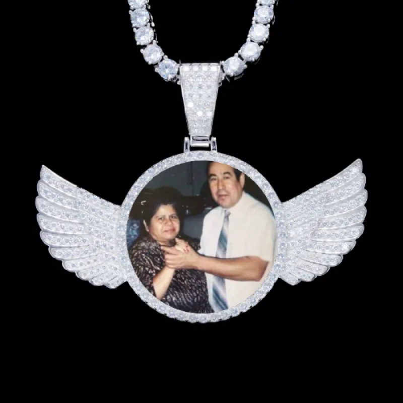 925S & VVS Moissanite 3D Wing Custom Picture Pendant made by The GUU Shop