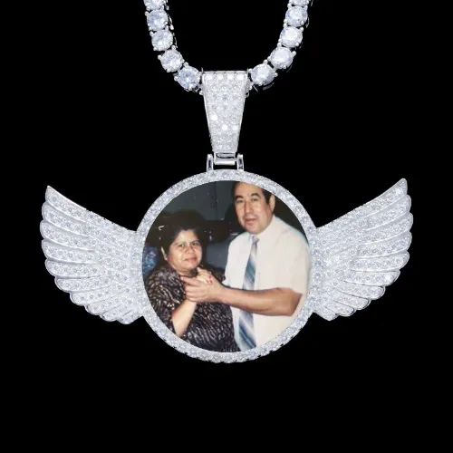 925S & VVS Moissanite 3D Wing Custom Picture Pendant sold by The GUU Shop
