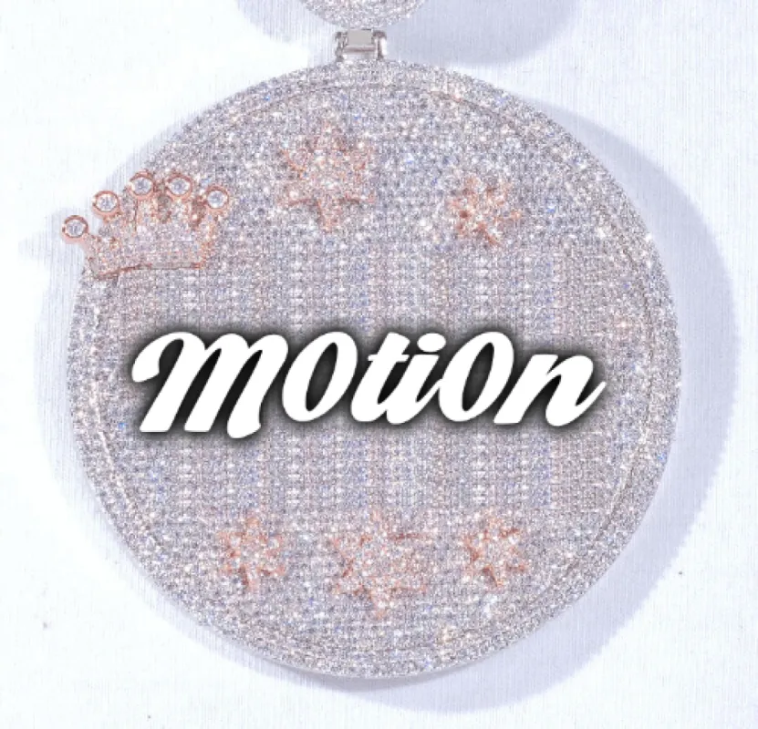 CUSTOM LETTER NECKLACE 3D BIG CROWN DISC sold by The GUU Shop