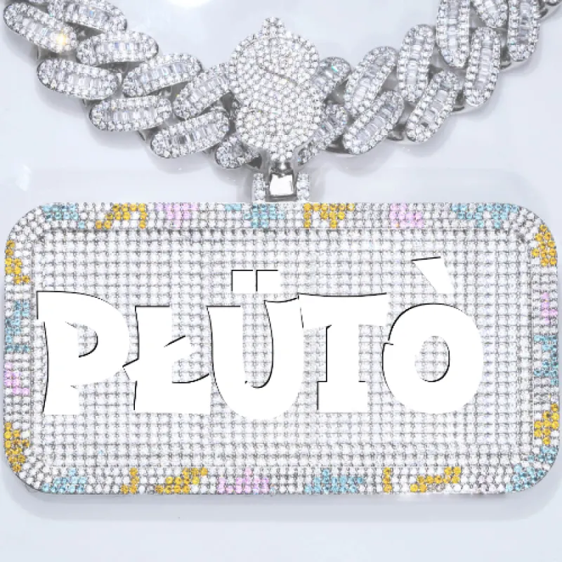 CUSTOM LETTER NECKLACE 3D COLORFUL SQUARE made by The GUU Shop